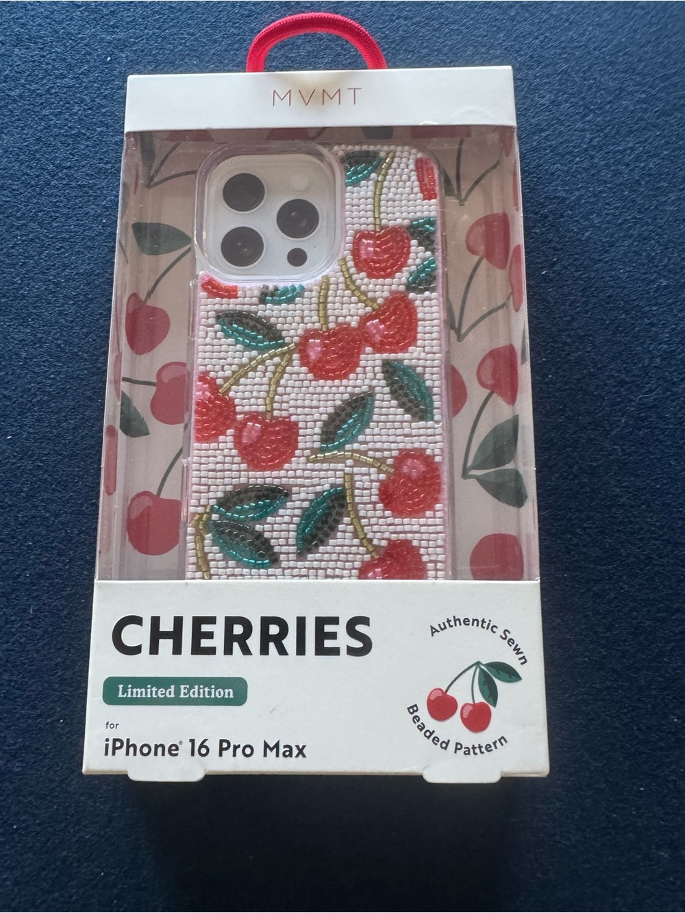 MVMT Cherries Beaded iPhone 16 Pro Max Case🍒LIMITED EDITION-Protect in style!